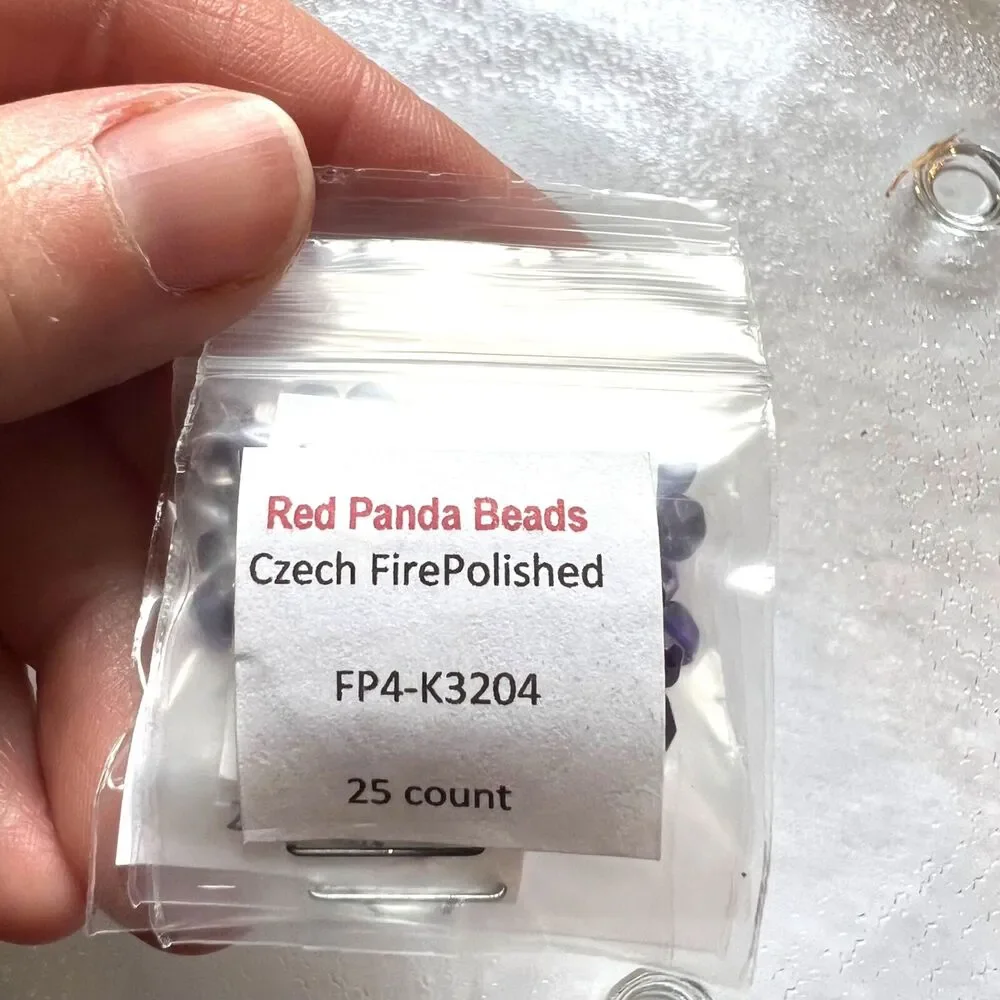 Red Panda Beads Beading Jewelry Making Lot Blue Silver